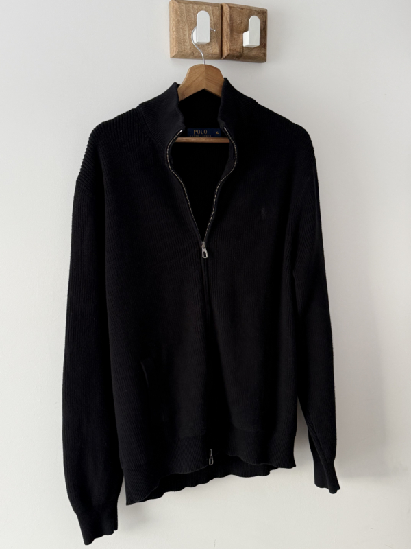 Czarna zasuwana bluza dzianinowa Polo Ralph Lauren XL/L 100% bawełna