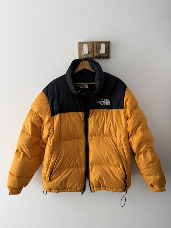 Żółto czarna kurtka zimowa The North Face 700 Nuptse L Real Grey Duck Down