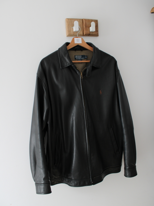 Czarna skórzana kurtka Polo Ralph Lauren L 100% skóra jagnięca