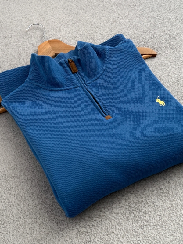 Bluza | Sweter z golfem Polo Ralph Lauren L 100% bawełna 1/4 Zip Old Money Luxury Style
