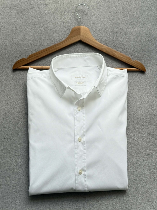 Massimo Dutti | Śnieżnobiała Koszula 100% Bawełna | Rozmiar XL