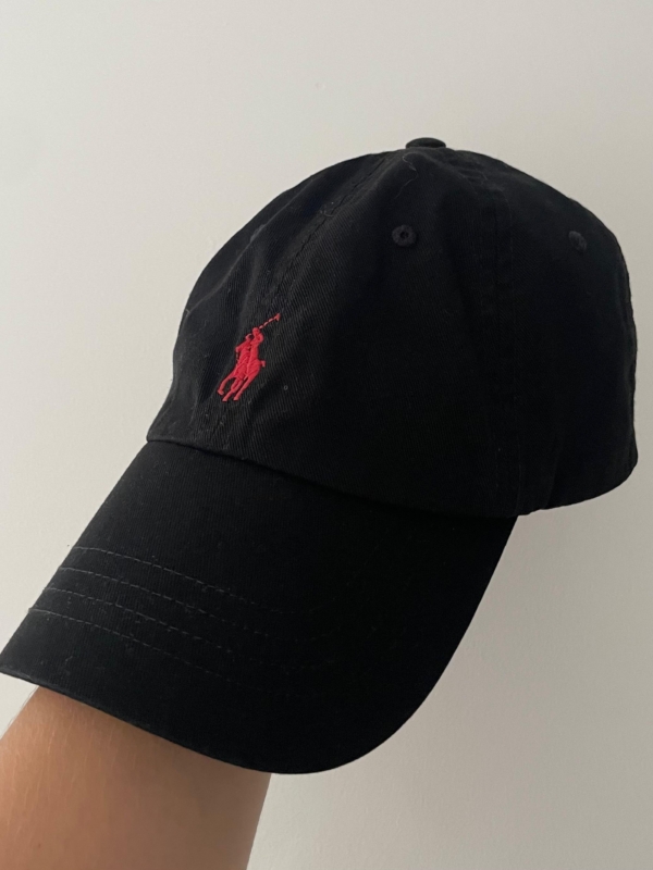 Czarna czapka Polo Ralph Lauren OneSize unisex 100% cotton red logo Classic