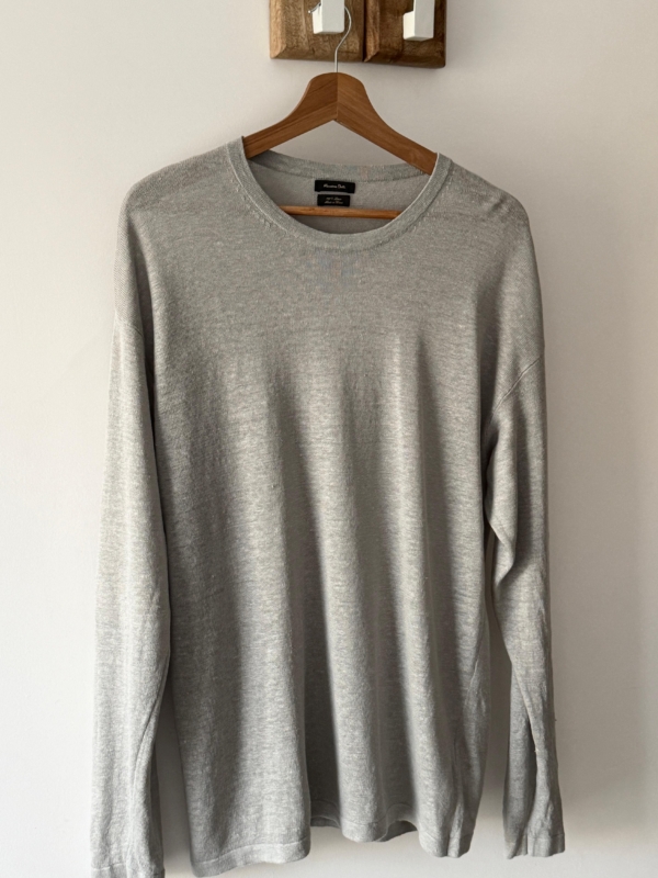 Szary sweter Massimo Dutti 100% len