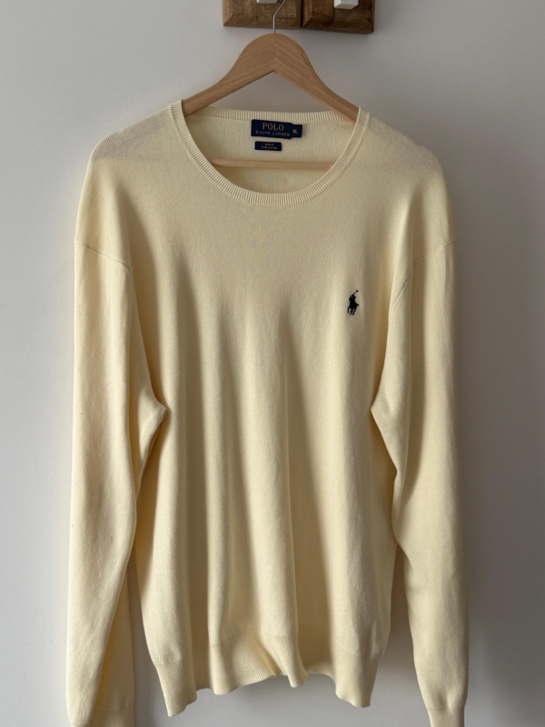 Sweter Polo Ralph Lauren – Butter Yellow (Pima Cotton) XL Slim Fit Old Money Style